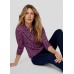 Rabe - 53-123352 Polo met lange mouwen print blauw fuchsia.